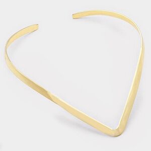 Simple Gold Metal V Shape Necklace Chain Open Modern Choker Jewelry
